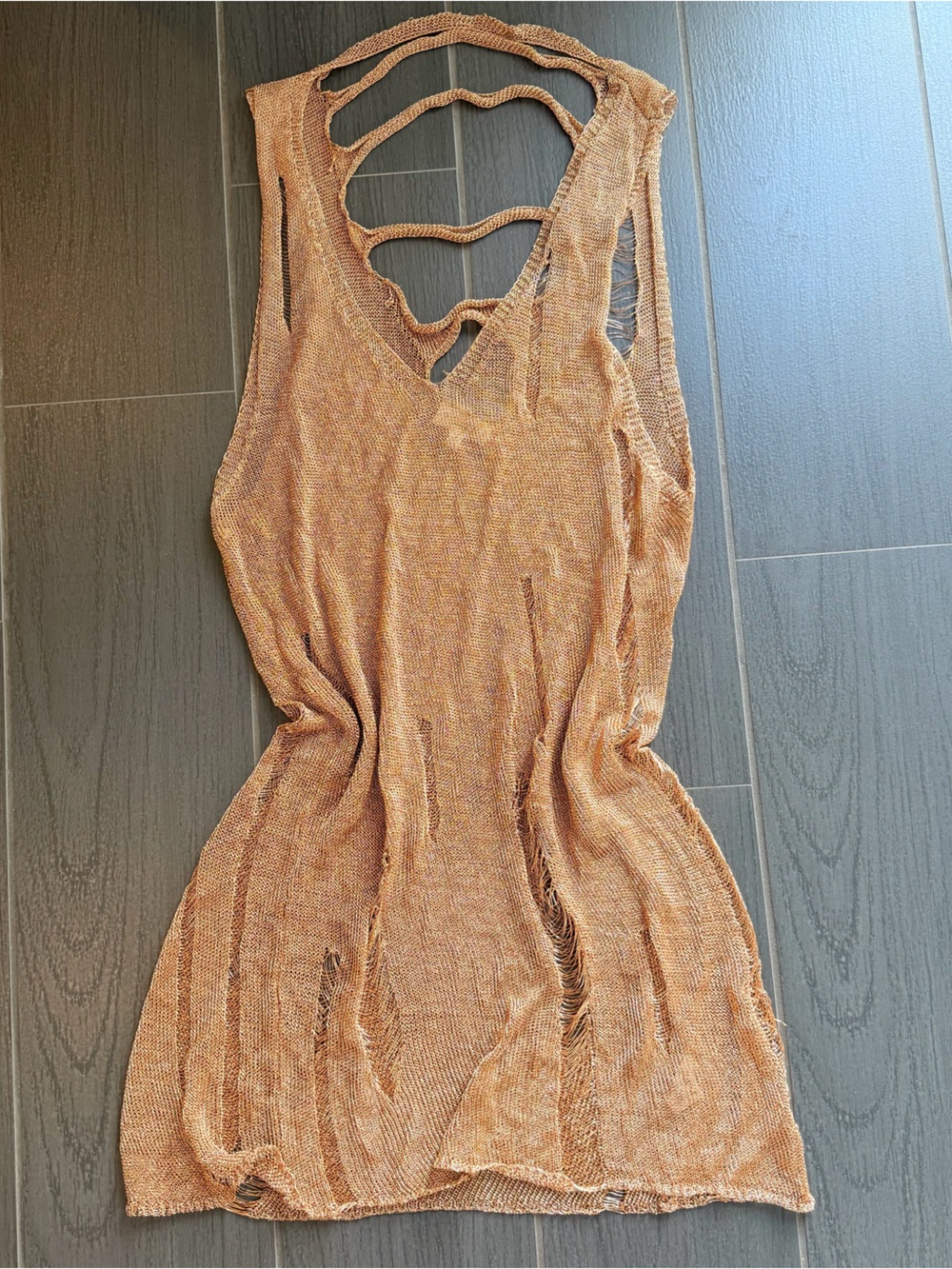 love J Copper Metallic Knit Mini Dress